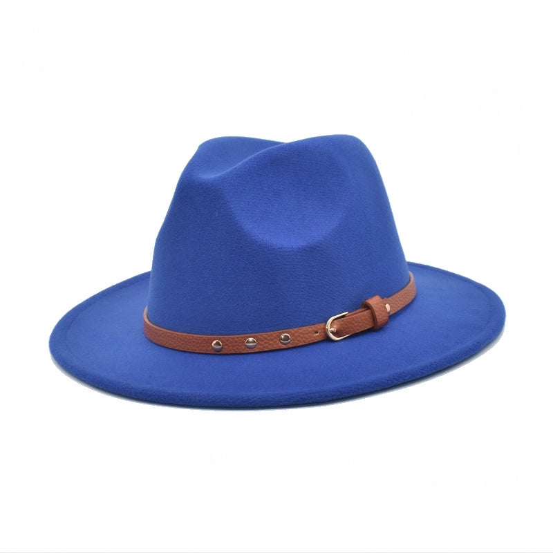 Autumn And Winter New Woolen Jazz Hat Women's Outdoor Travel Fedora Hat Men's Hat Top Hat