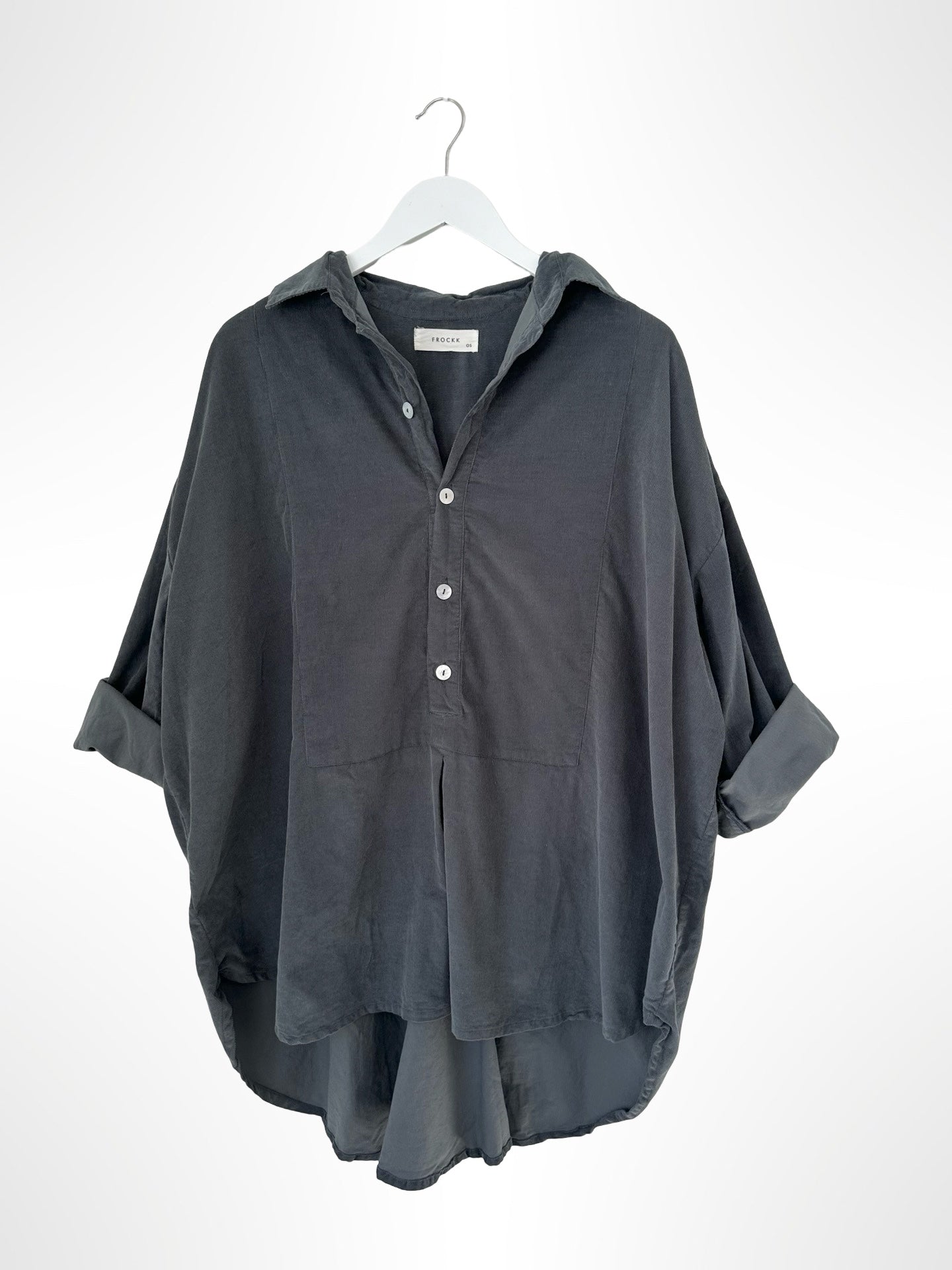 megan shirt - charcoal cord