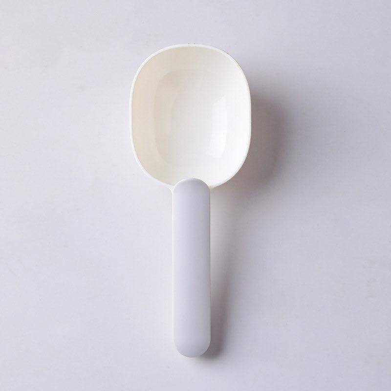 Dog Cat Feeding Scoop Feeder Spoon - White/Grey
