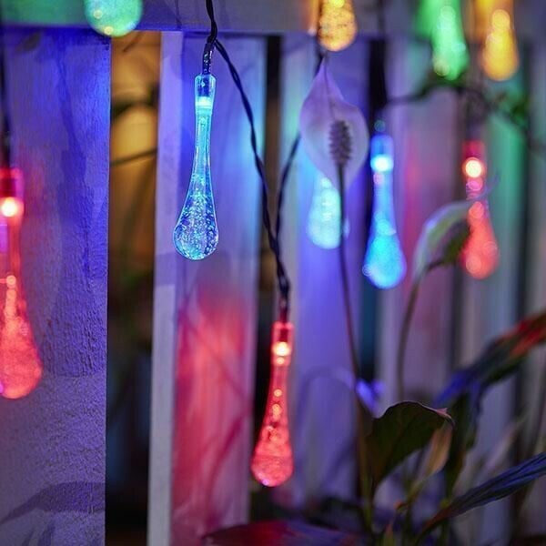 50% OFF！Solar-Powered Raindrop String Lights-Buy 2 Free Shipping