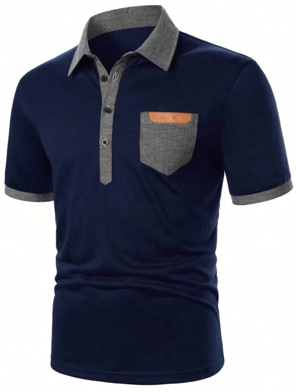MENS COLOUR BLOCK SHORT SLLEVES POLO SHIRT