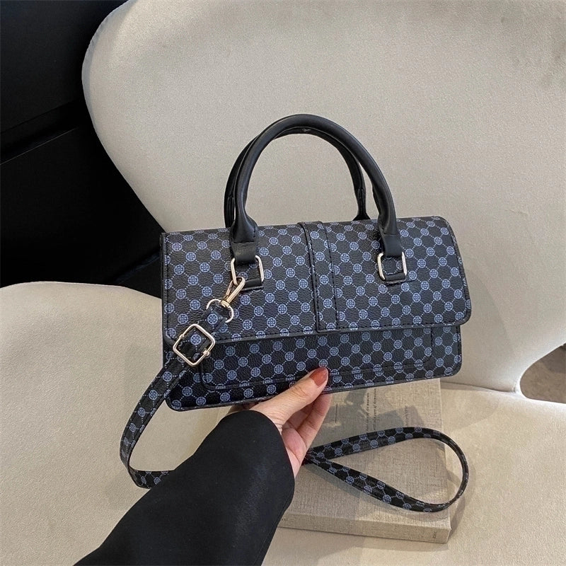 Women's Pu Leather Plaid Vintage Style Classic Style Square Flip Cover Shoulder Bag Handbag Crossbody Bag
