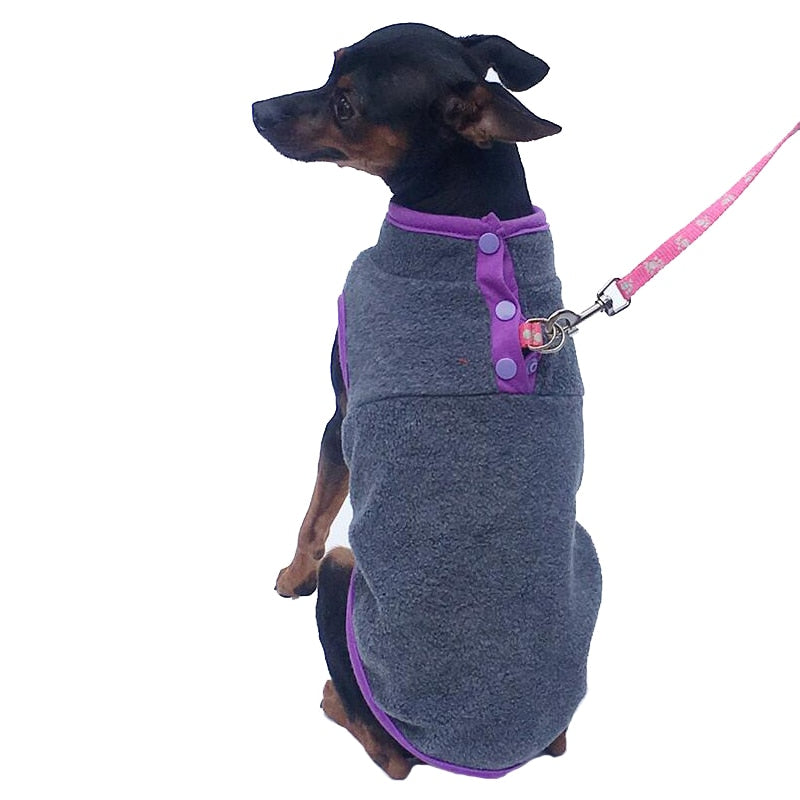 Contrast Color Fleece Dog Cat Vest