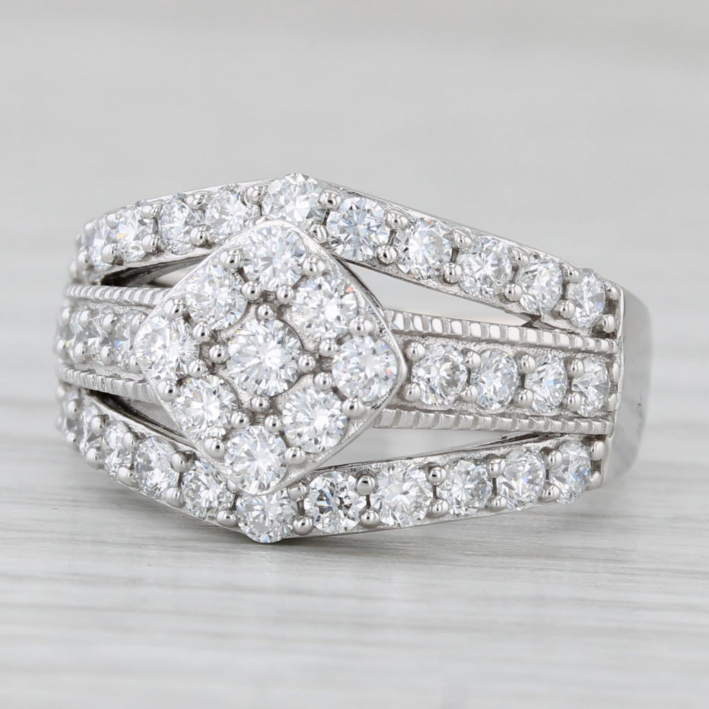 0.95ctw Lab Grown Diamond Engagement Ring Soldered Bridal Set 14k Gold Size 4.75