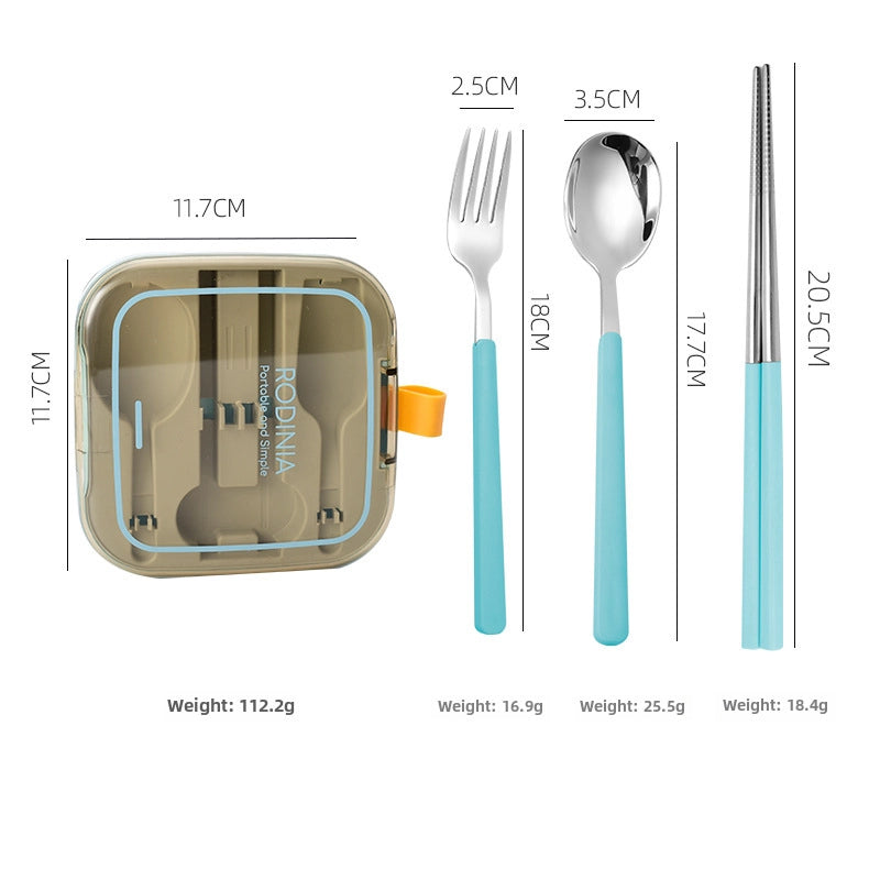 Mingrui Stainless Steel Knife. Fork And Spoon Suit Creative Student Office Worker Picnic Camping Folding Portable Tableware High Quality