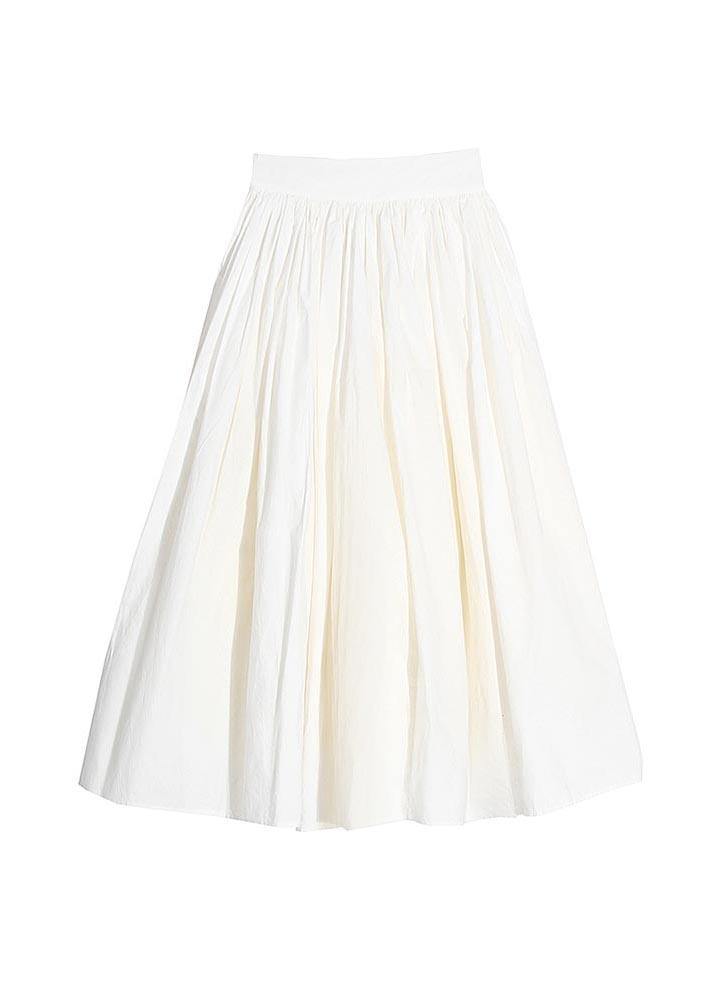 Organic White High Waist Cinched Patchwork Summer Cotton Skirts