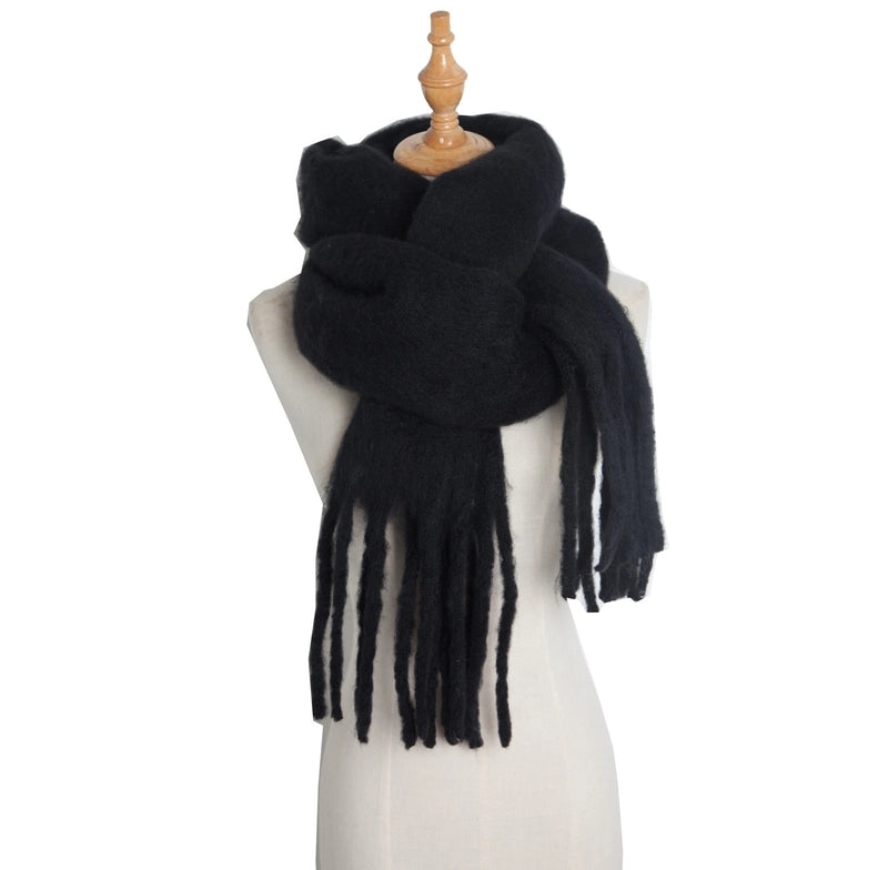 Women's Minimalist Solid Color Polyester Scarf