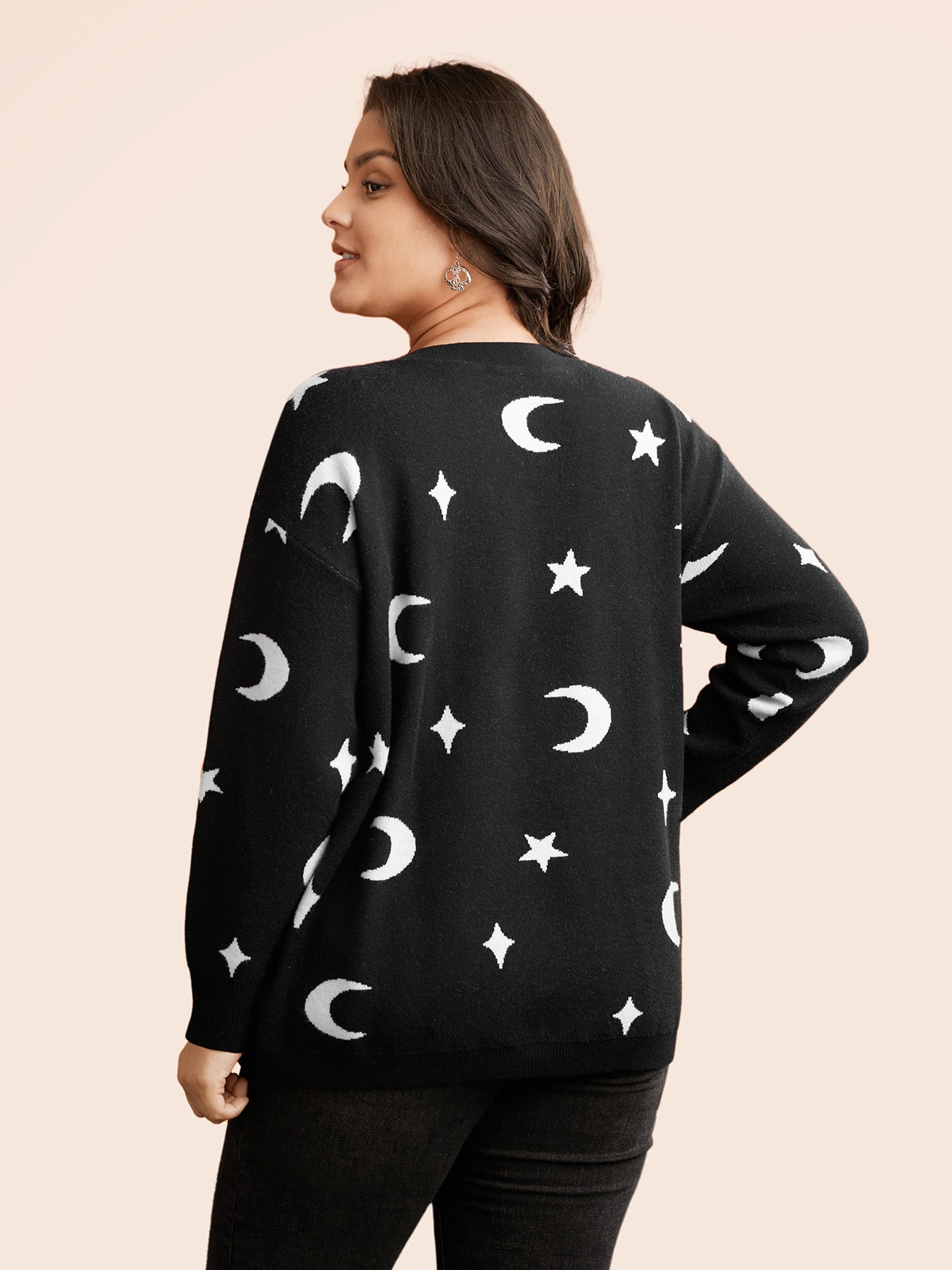 Supersoft Essentials Celestial Jacquard V-Neck Pullover