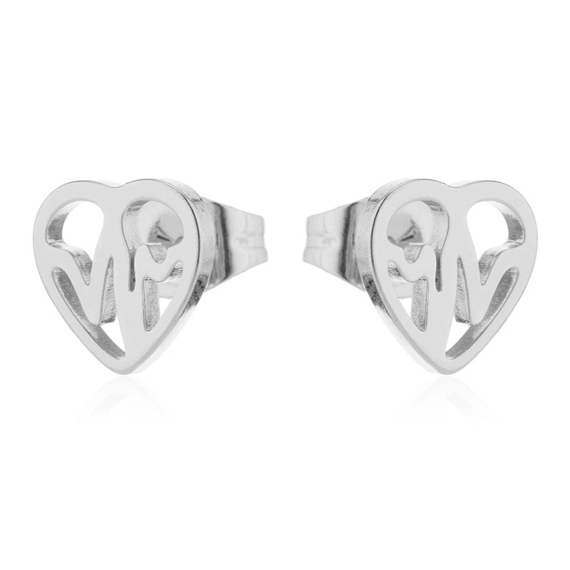 Minimalist  Geometric 304 Stainless Steel No Inlaid 18K Gold Plated Ear Studs