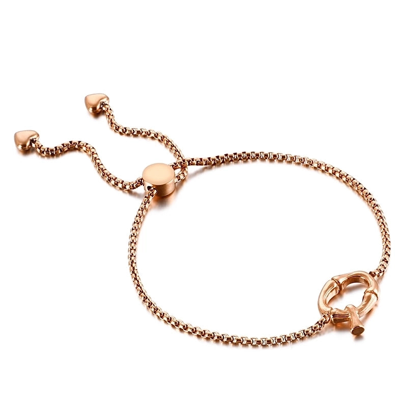 Casual Minimalist Letter Heart Shape Stainless Steel 18K Gold Plated Bracelets In Bulk