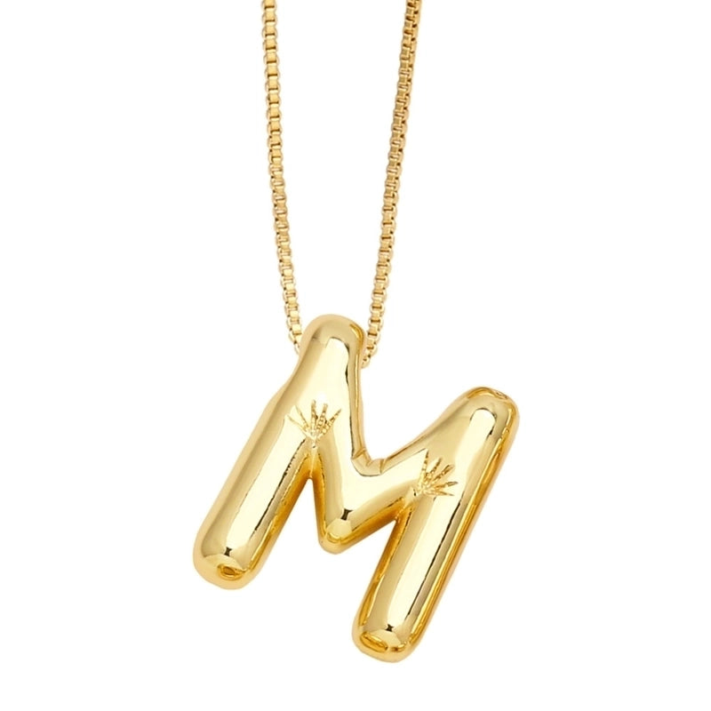 Minimalist Letter Copper Plating Pendant Necklace