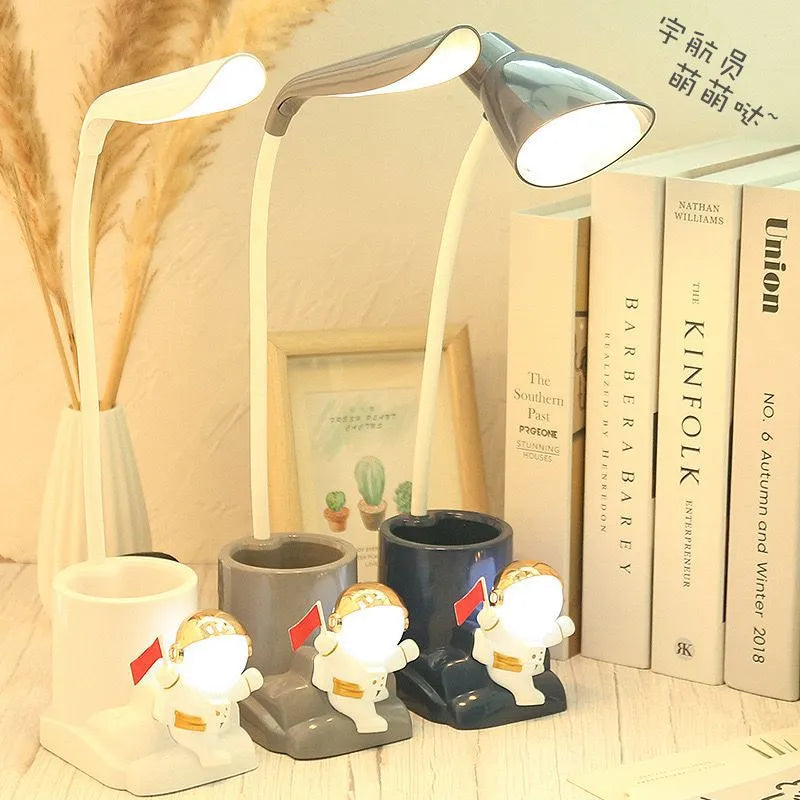 LED Desk Lamp with Penholder. Dual Light (Astronaut design)