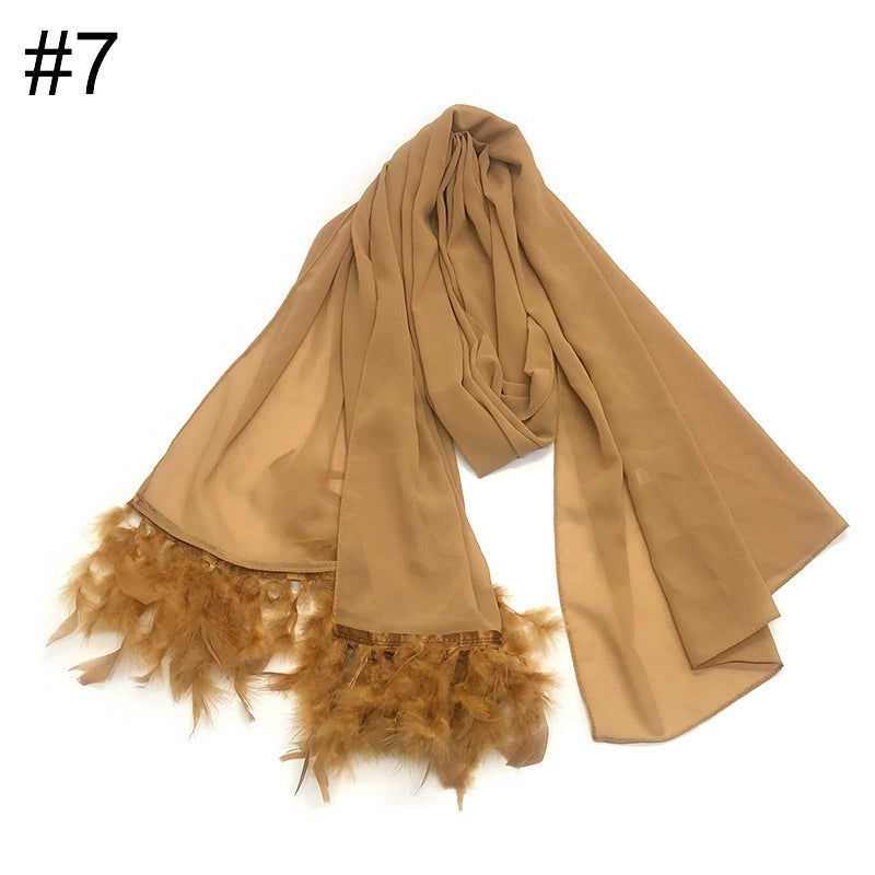 Women's Sweet Solid Color Polyester Scarf
