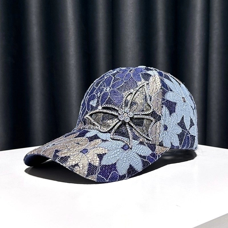 Women's Minimalist Classic Style Color Block Butterfly Curved Eaves Baseball Cap