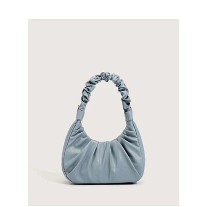 Texture Soft Leather Folds Cross-body Handbag