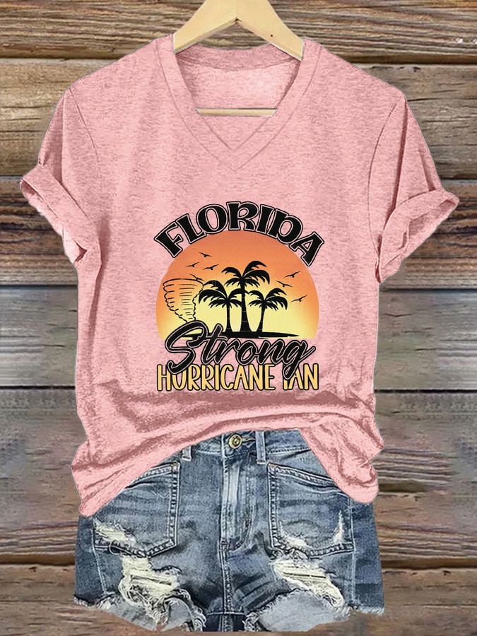 Women's Hot Florida Hurricane Milton Print Casual T-Shirt