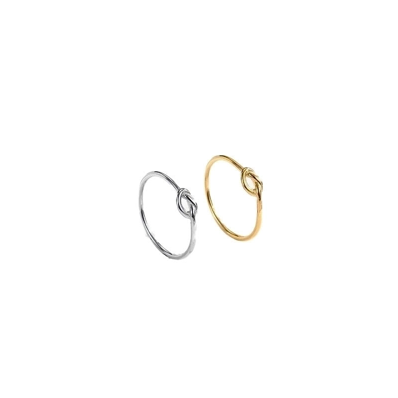Titanium Steel 18K Gold Plated Minimalist Plating Solid Color Knot Titanium Steel Rings
