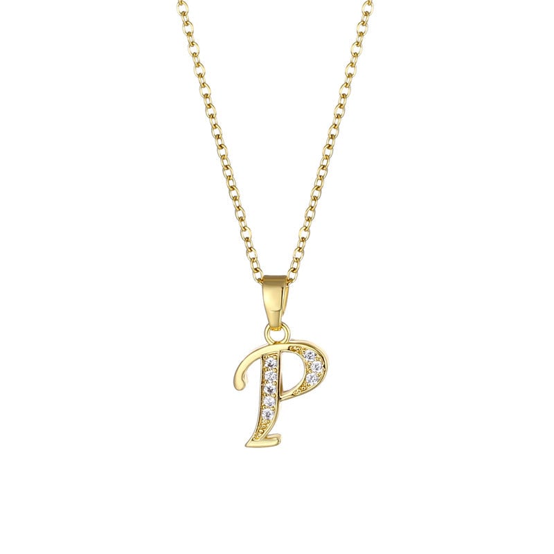 Minimalist Letter Text Number Stainless Steel Electroplating Necklaces