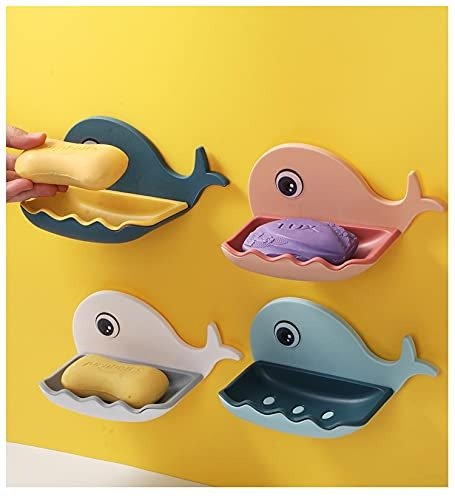 Fish Style Soap Dish. Wall Mount Strong Self-Adhesive