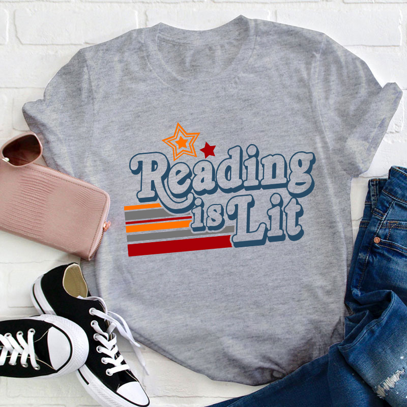 Reading Is Lit Teacher T-Shirt