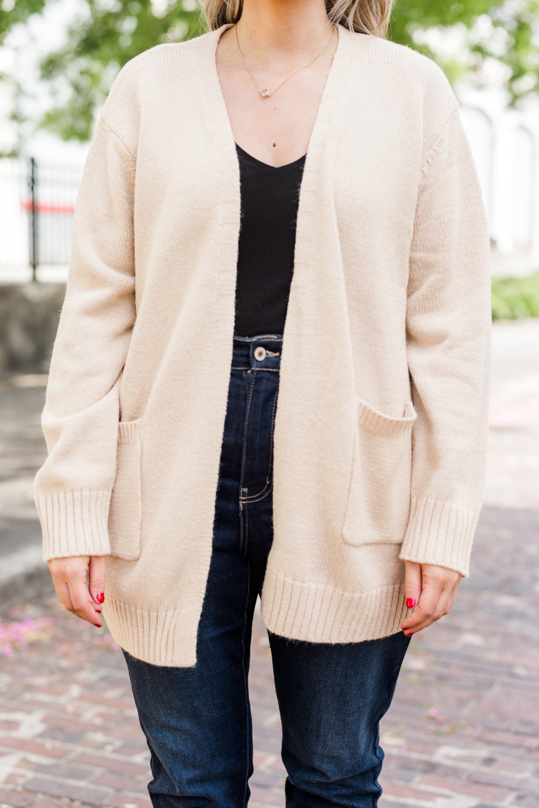 Go Everywhere Cardigan. Heather Beige