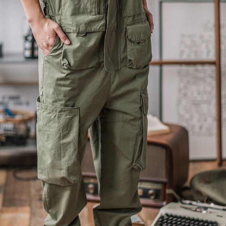 American Retro Multi-pocket Overalls
