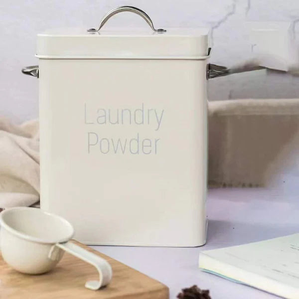 Washing Powder Bucket. Multi-Purpose Storage Box Laundry Powder Tin Square Laundry Powder Storage Box