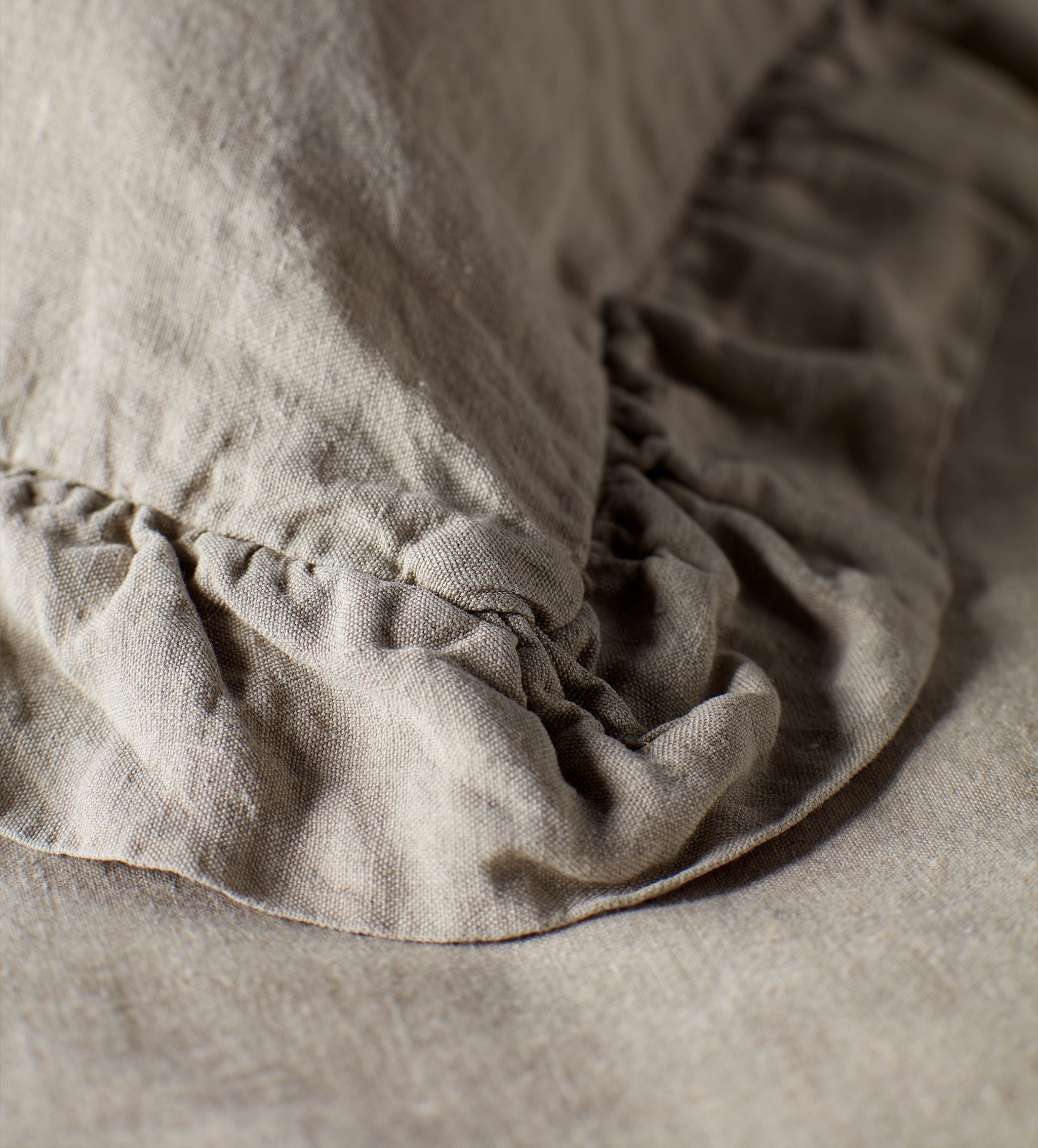 Natural 100% Linen Frill Pillowcase