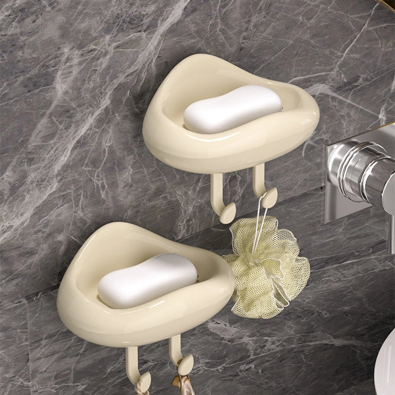Cream Style Soap Box Household Wall-mounted Punch-free Soap Box Bathroom Draining Rack Storage Rack Soap Holder
