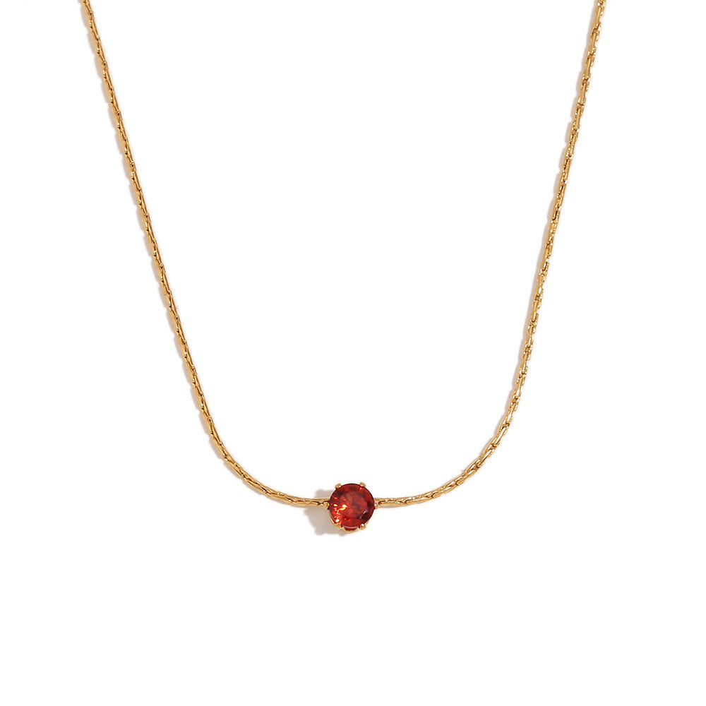 Minimalist Round Circle Geometric Stainless Steel 18K Gold Plated Necklaces