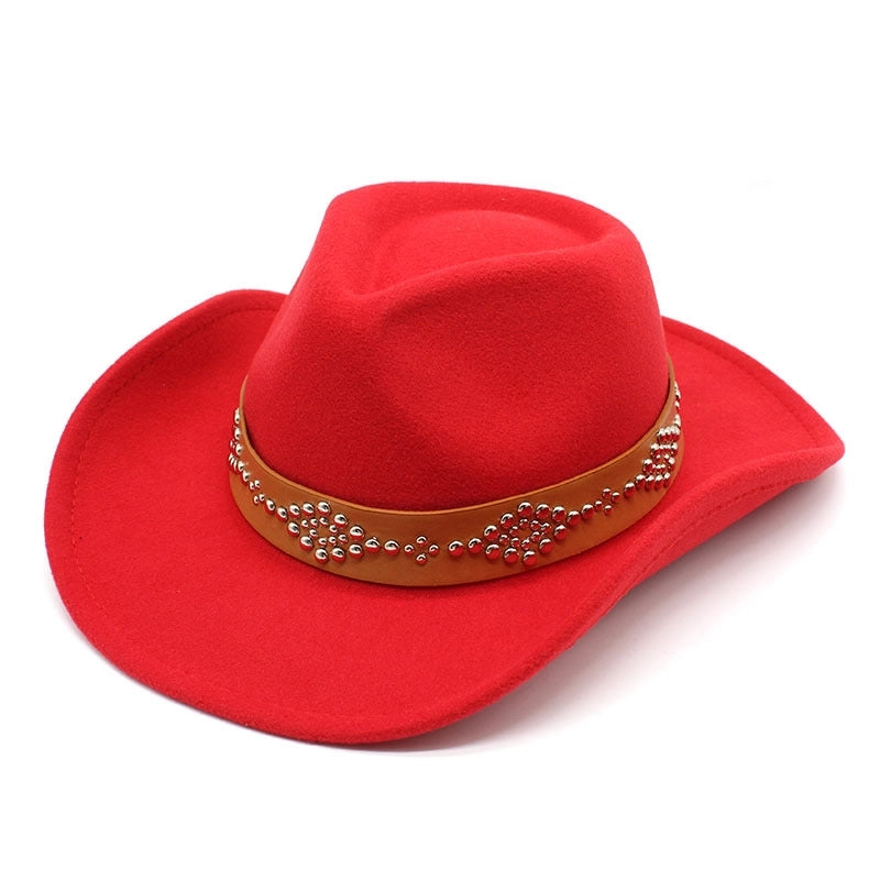 Tibetan Style Top Hat Curved Eaves Autumn And Winter Cashmere Felt Hat American Western Cowboy Hat Spring And Autumn Men's And Women's Groom Studio Hat