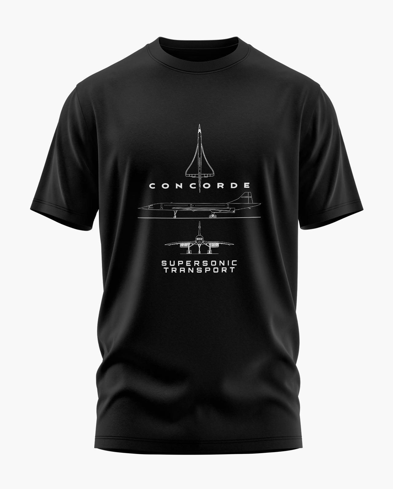 Concorde Blueprint Supersonic Transport T-Shirt