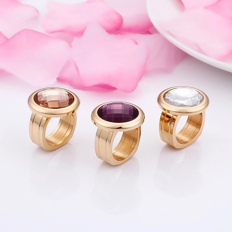 Titanium Steel 18K Gold Plated Fashion Plating Geometric No Inlaid