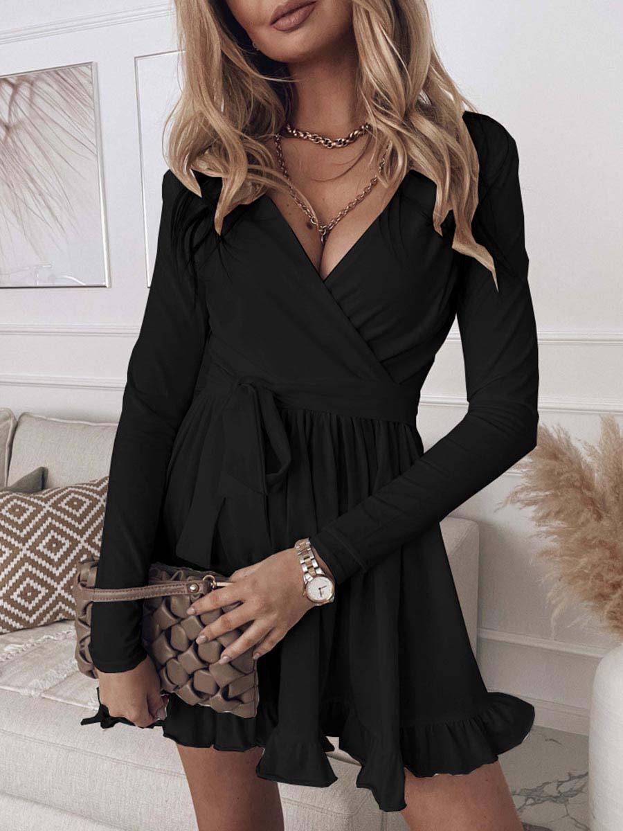 Long-sleeved Ppadded Dress