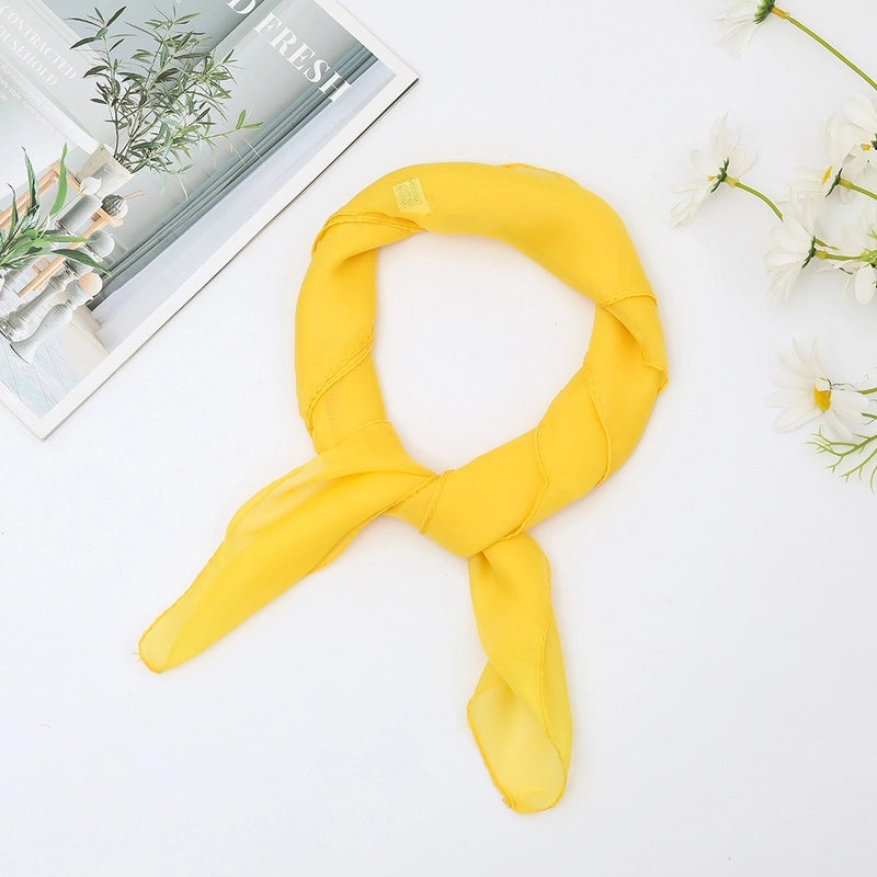 Women's Minimalist Classic Style Solid Color Chiffon Silk Scarf