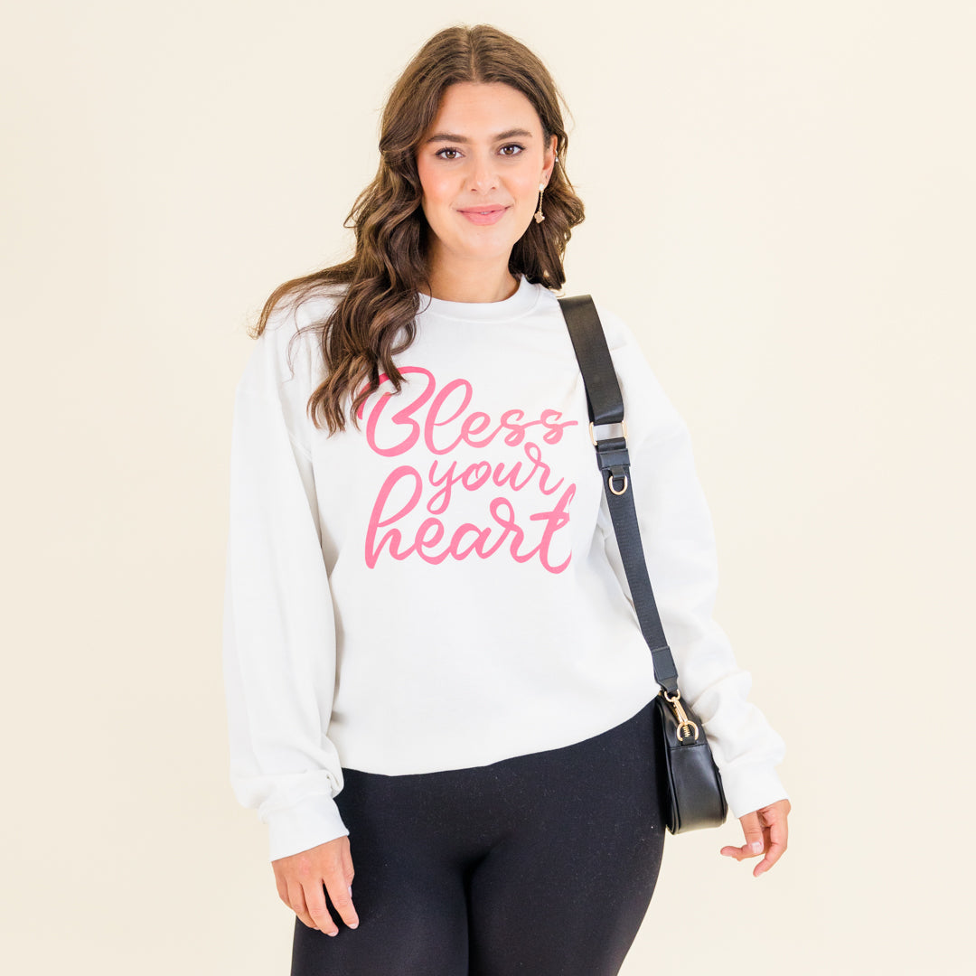 Bless Your Heart Sweatshirt. White