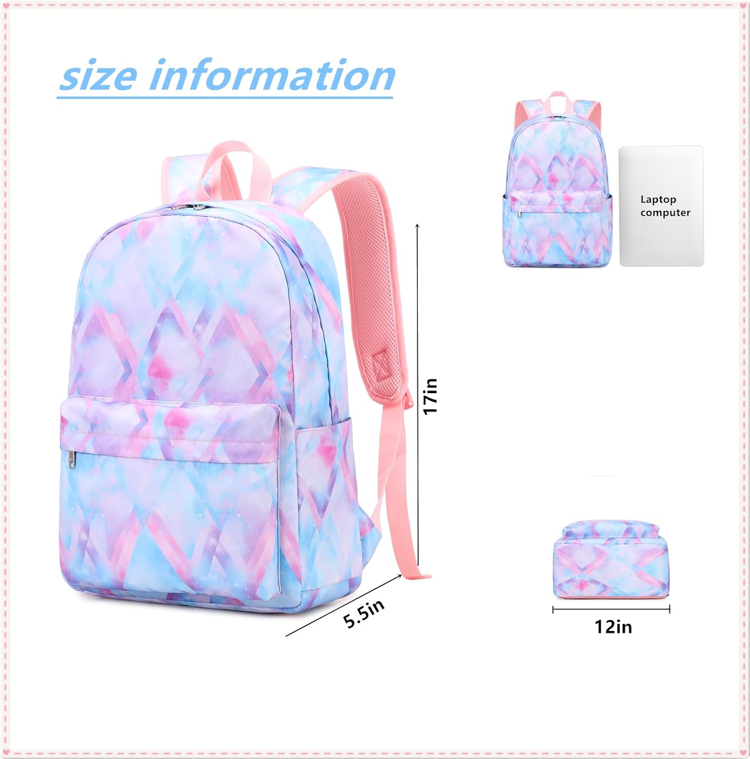 Boy School Backpack Elementary Middle Lightning Bookbag Laptop Teenager Waterproof Lightweight 17 Inches (1-Blue)