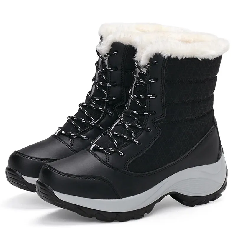 Cricsblue ugg Women Boots Waterproof Heels Boots For Winter Tren Platform Ankle Boots Keep Warm Snow Shoes Plush Outdoor Short