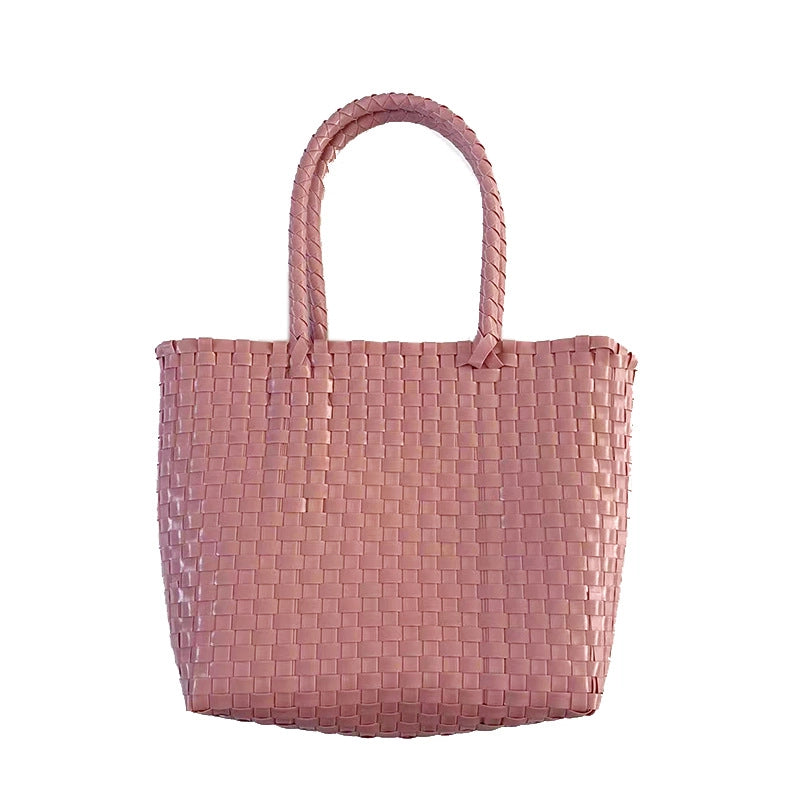 Women's Large PVC Solid Color Streetwear Square Open Handbag
