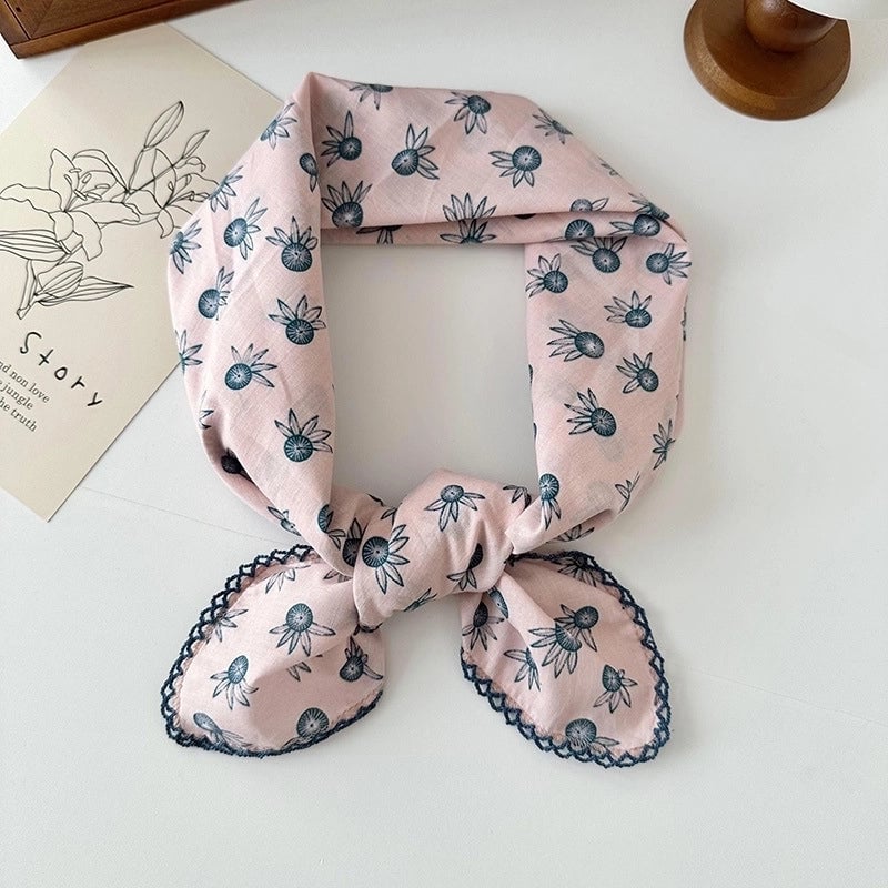 Women's Elegant Sweet Printing Cotton And Linen Silk Scarf