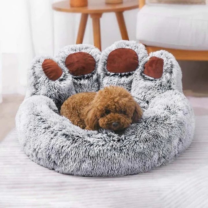 Plush Bear Paw Pet Bed