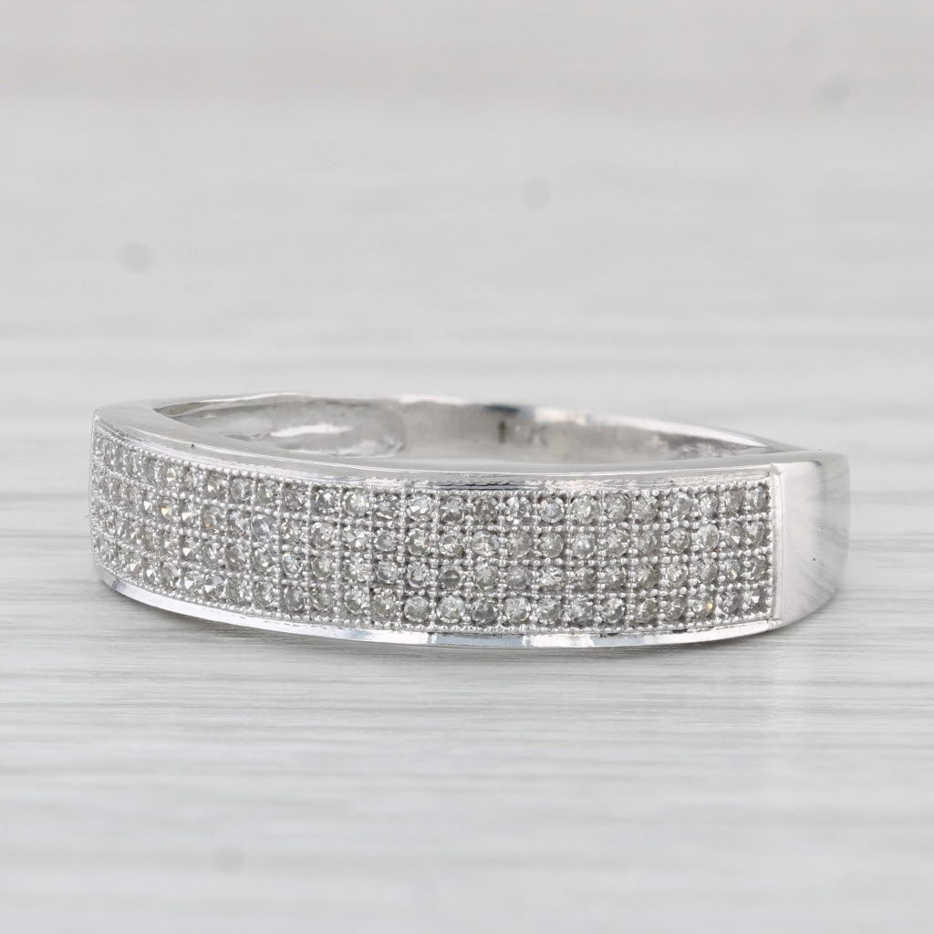 0.25ctw Diamond Men's Ring 10k White Gold Wedding Band Size 12.5