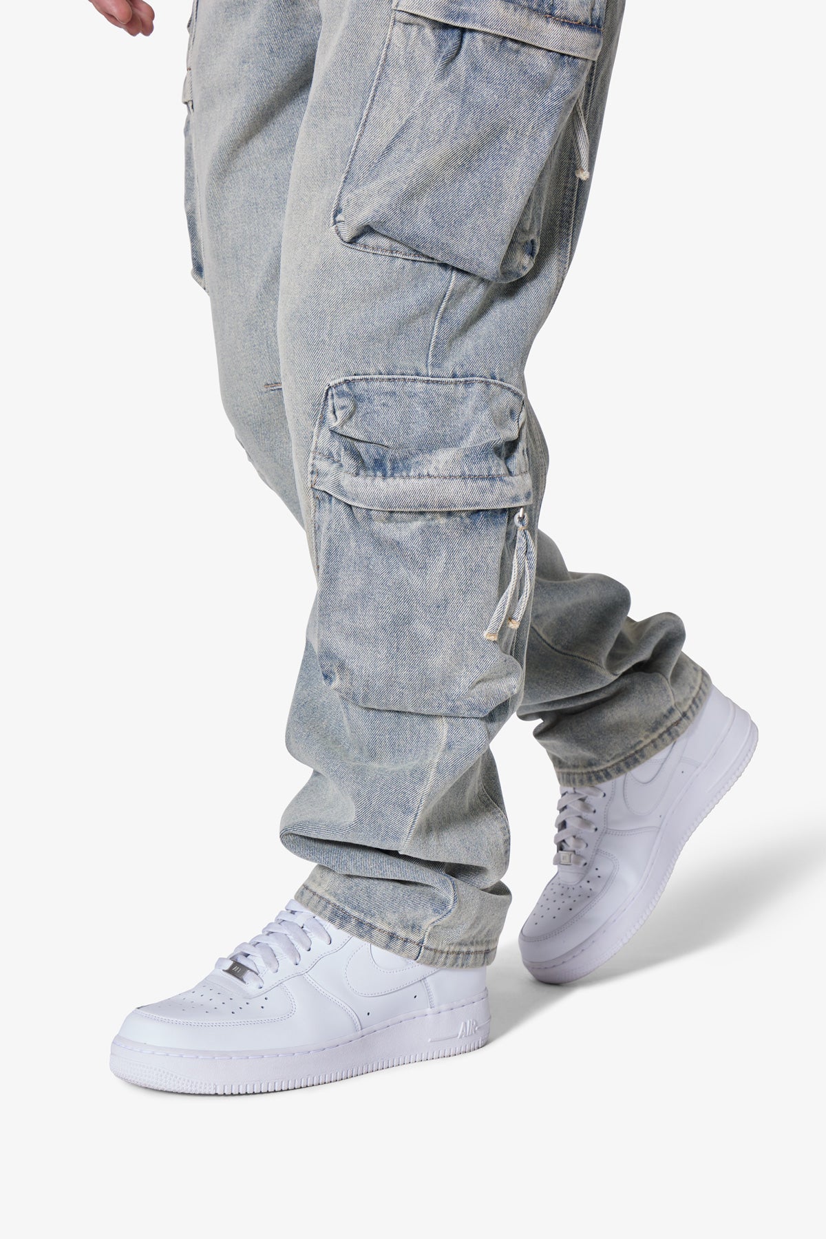 Wide Bellow Cargo Denim - Blue