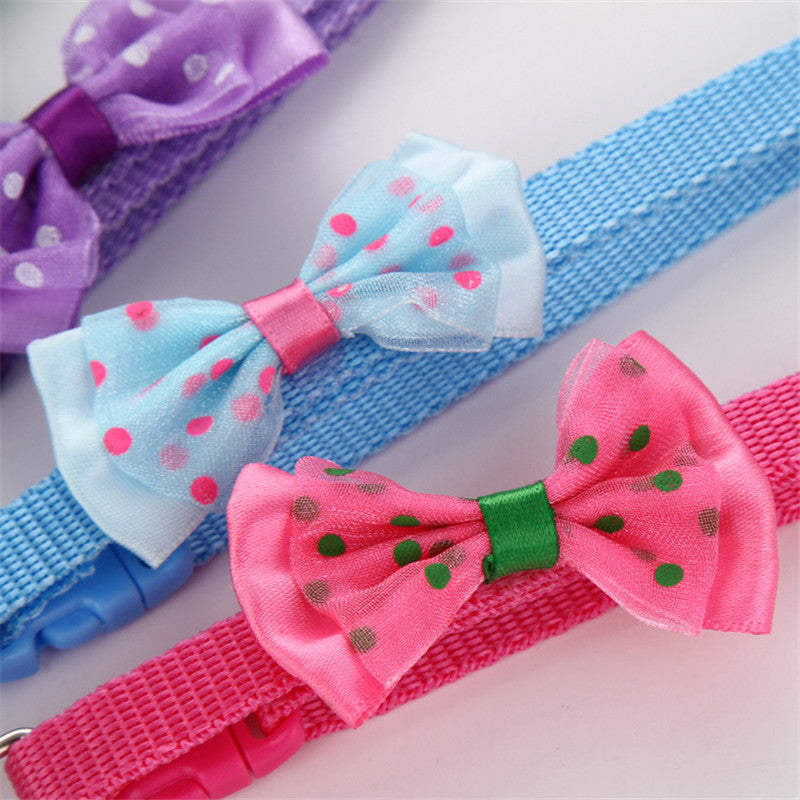 Polyester Dog Collars With Bowknot Bells