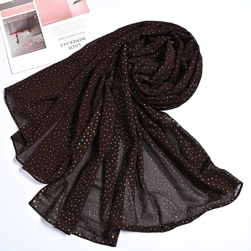 Hot Sale Solid Color Bronzing Chiffon Scarf Silk Scarf Decorative Headscarf Women's Solid Color Headscarf Scarf