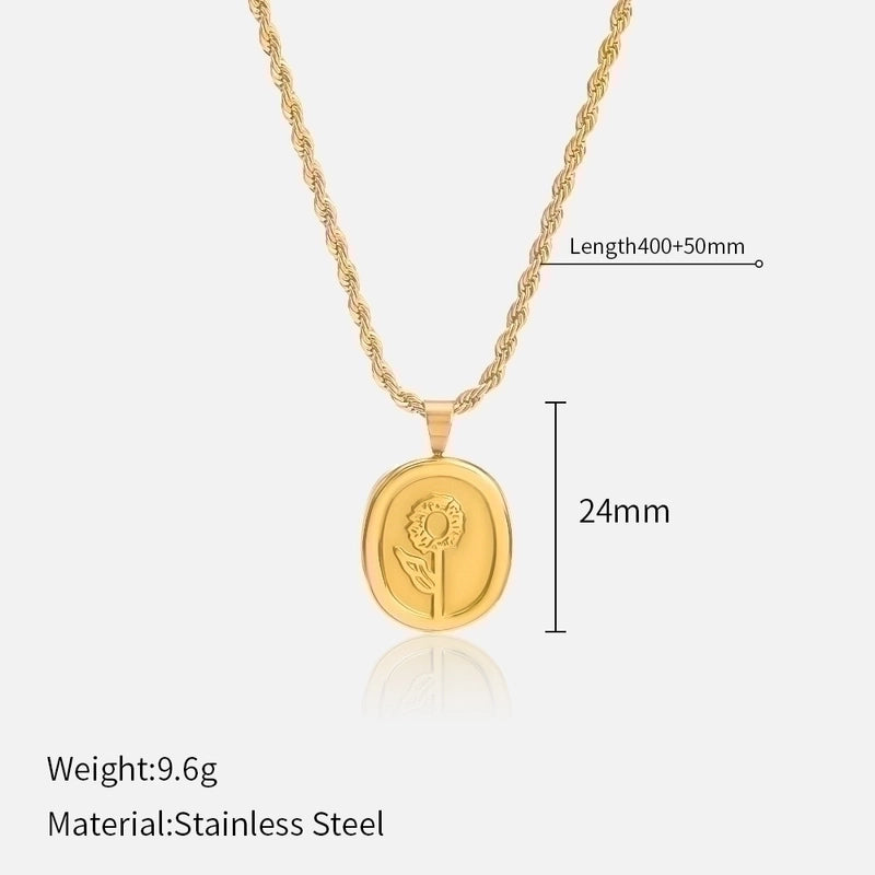 Retro Letter Star Moon 304 Stainless Steel Stainless Steel Necklaces
