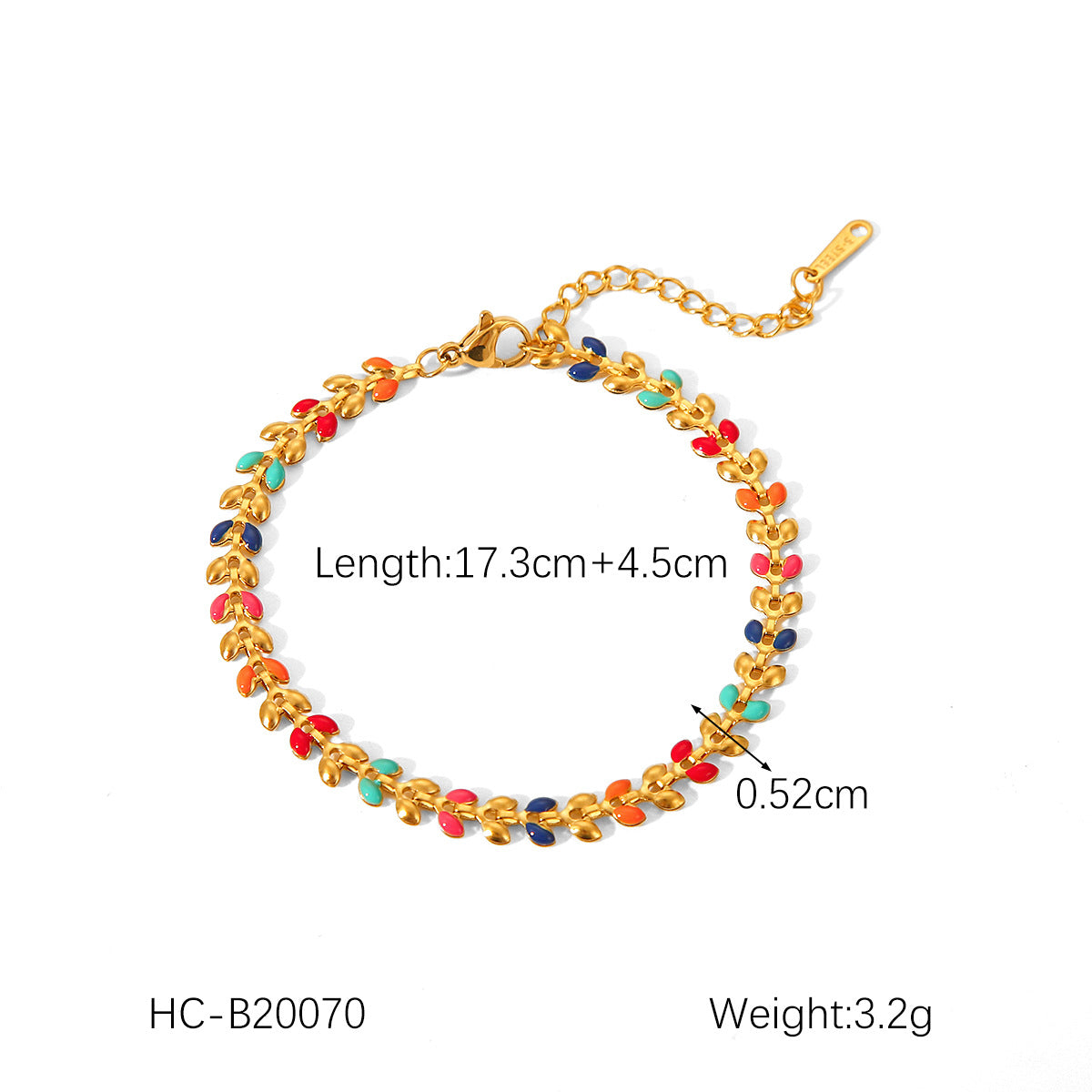 Stainless Steel Chain Small Daisy Olive Branch Butterfly Color Oil Drop Necklace Female Fashion All-Match Titanium Steel Bracelet
