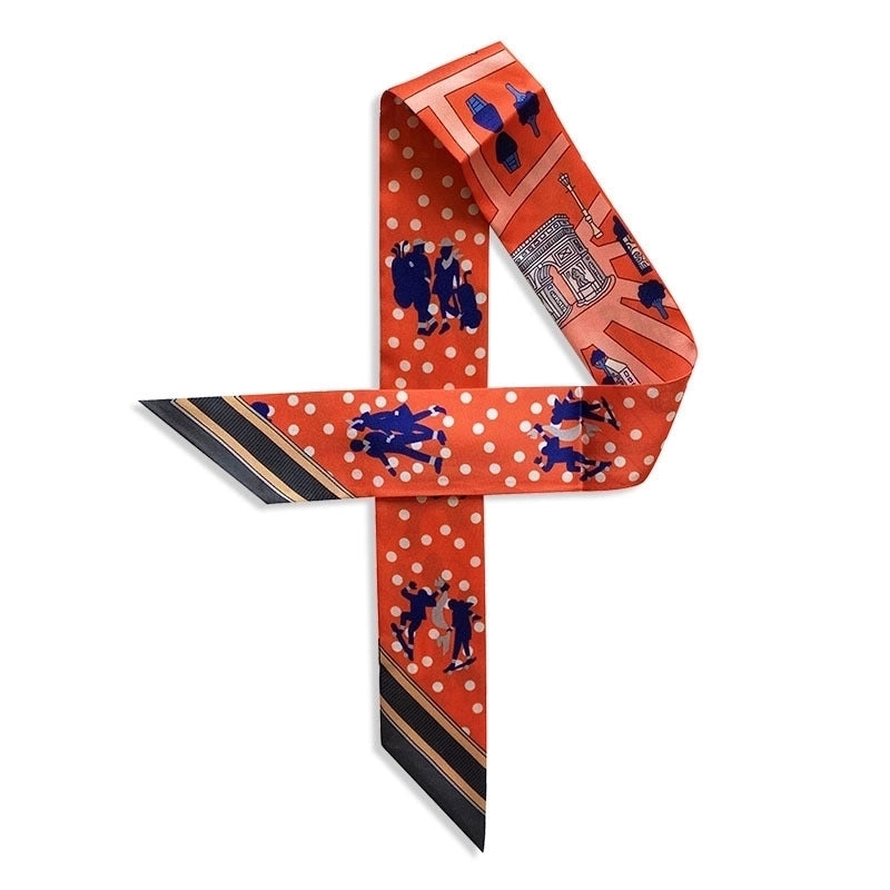 Women's Fashion Plant Satin Printing Silk Scarves