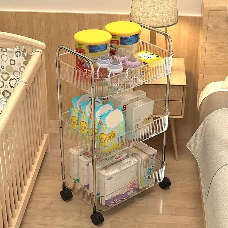 3 Layer Acrylic Trolley Storage Shelves trolley