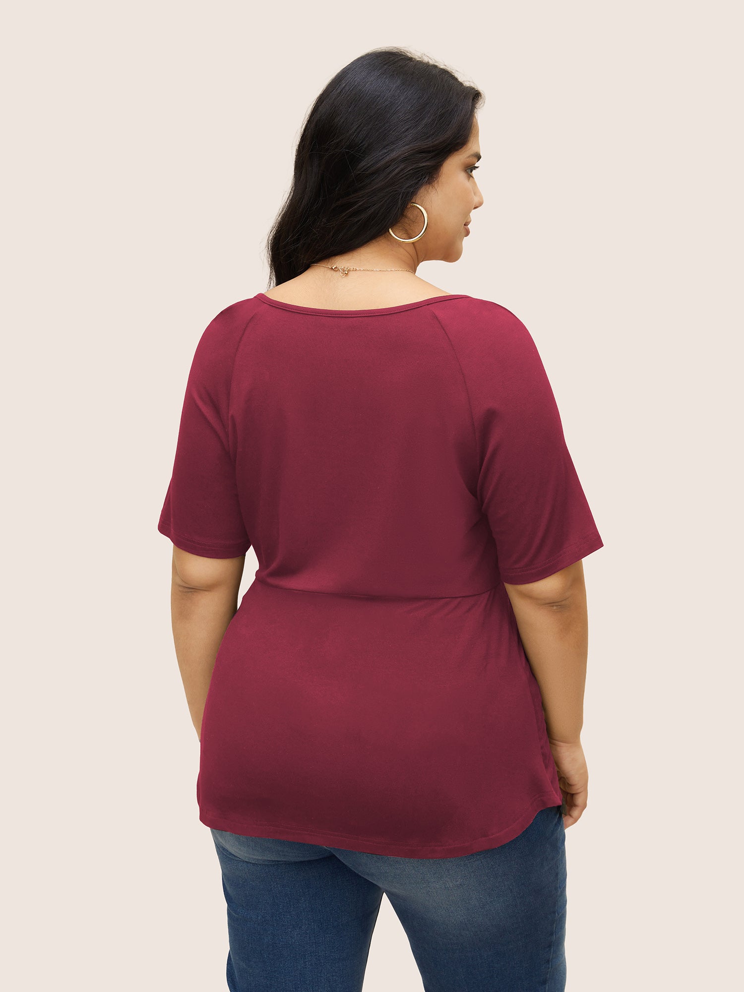 Supersoft Essentials Deep V Neck Ruched T-shirt